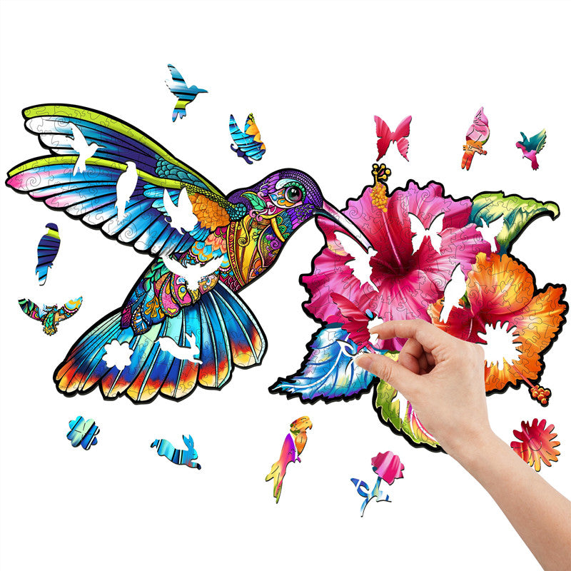 Beija-flor - Quebra-Cabeça de Madeira